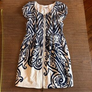 Tibi Size 6 Dress Navy and White